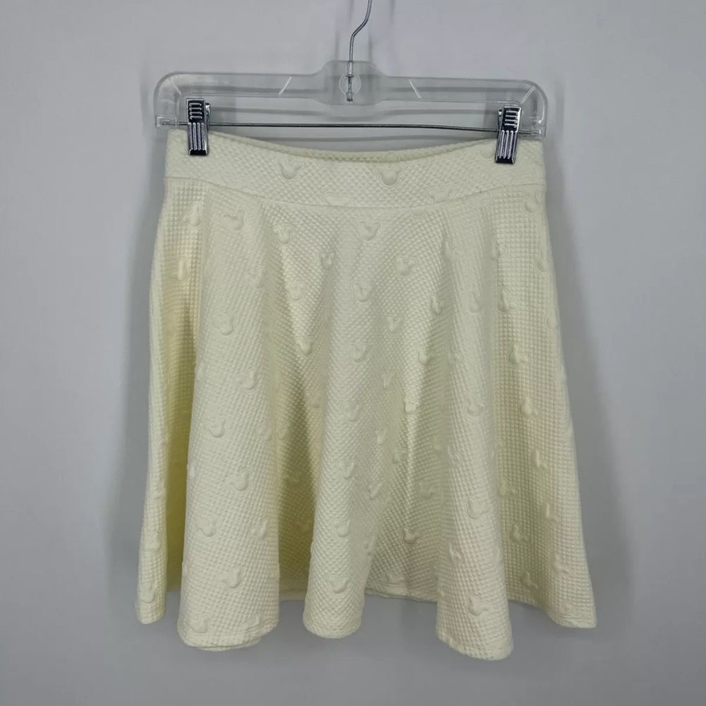 LC Lauren Conrad Skirt S Disney Minnie Mouse Quilted Stretch Pull On Ivory